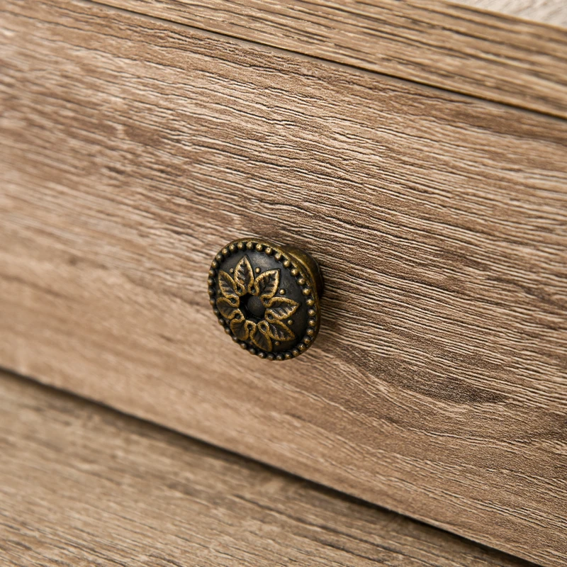 HOMCOM Rectangle Computer Desk with Display Shelves  Drawers Home Office Table Workstation  Natural Wood Grain