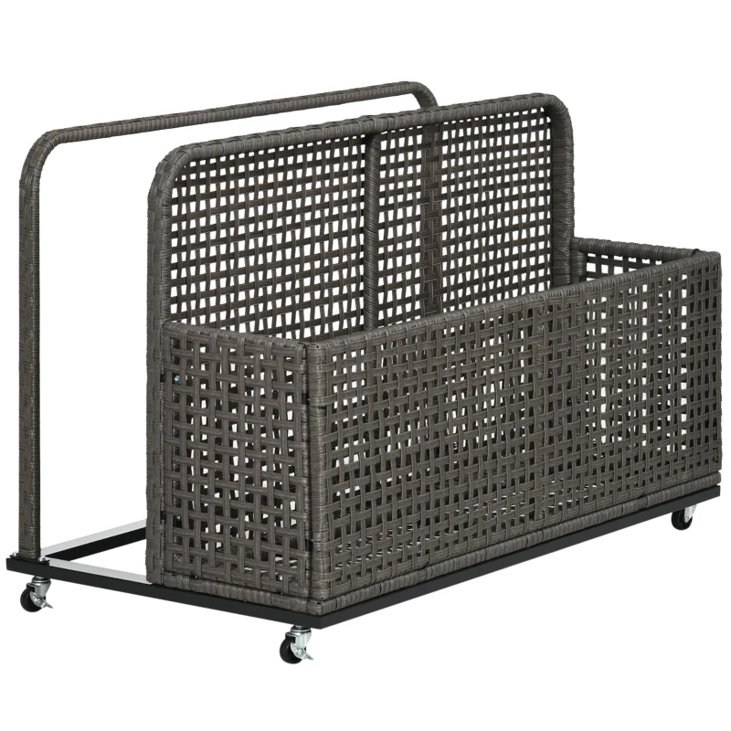 Outsunny Pool Float Storage, Pool Caddy, with Wheels, 43.25" L x 22.5" W x 28" H, Light Gray