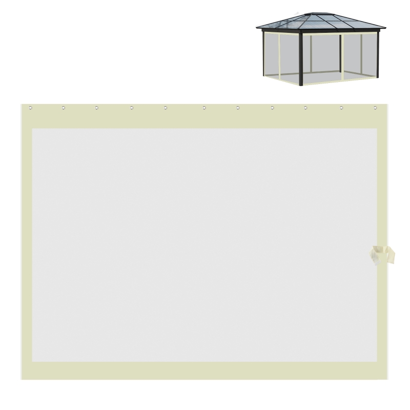 Outsunny Gazebo Mosquito Netting Replacement, 4-Panel Canopy Screen Walls with Zipper for 10' x 10' Gazebo, (Sidewall Only), Beige
