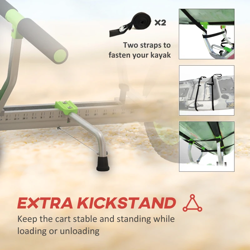 Soozier Kayak Cart Dolly Kayak Cart with Adjustable Width Green