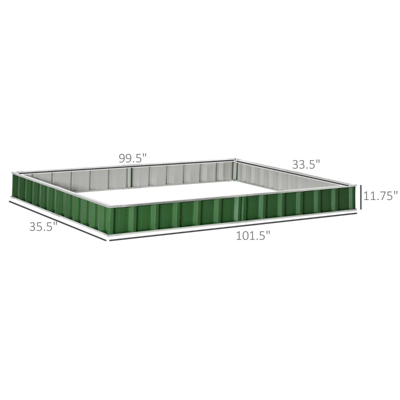 Outsunny 8.5' x 3' x 1' Raised Garden Bed, Galvanized Metal Planter Box for Vegetables Flowers Herbs, Green