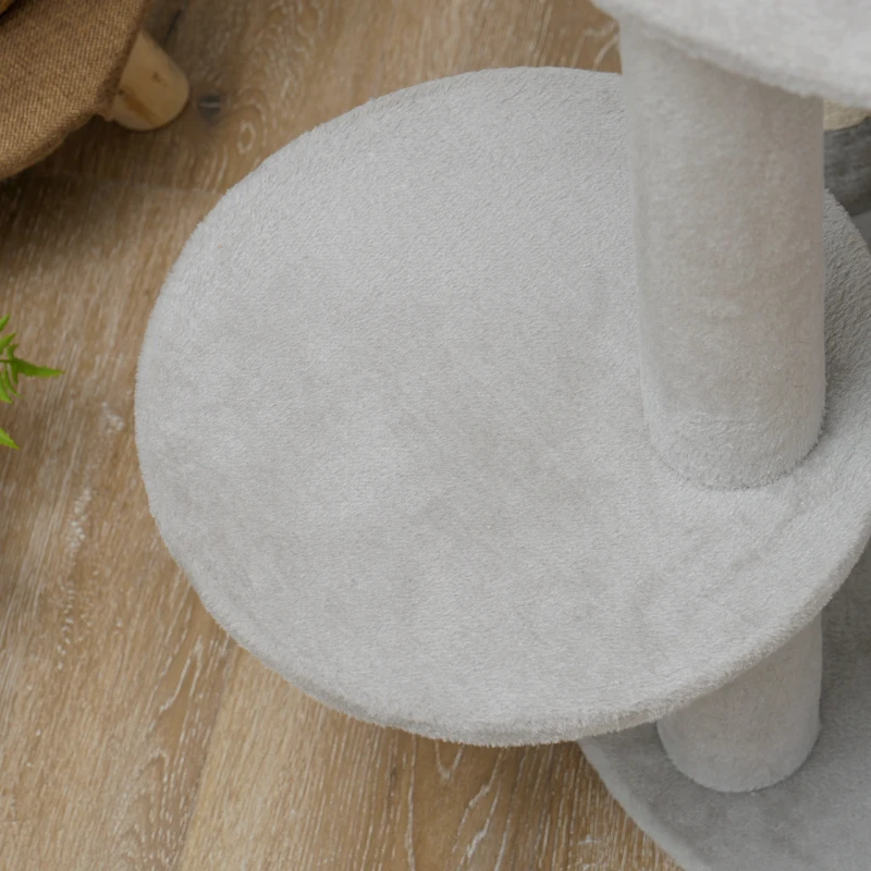 PawHut 73.5" Cat Tree Tower with Scratching Posts, Condos, Bed, Multi-Level Platforms, Toy Balls, for Indoor Cats, Light Grey