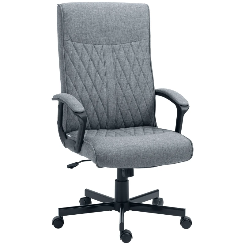 Vinsetto High-Back Home Office Chair, Computer Desk Chair with 360 Degree Swivel, Adjustable Height and Tilt Function, Dark Grey