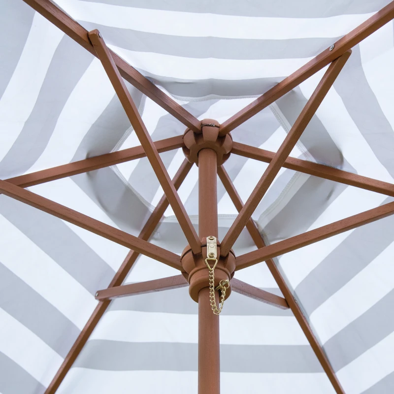 Outsunny Kids Wooden Table Bench Set with Cushions, Outdoor Picnic Furniture with Removable Umbrella, for Backyard, Garden, Boys and Girls, Yellow