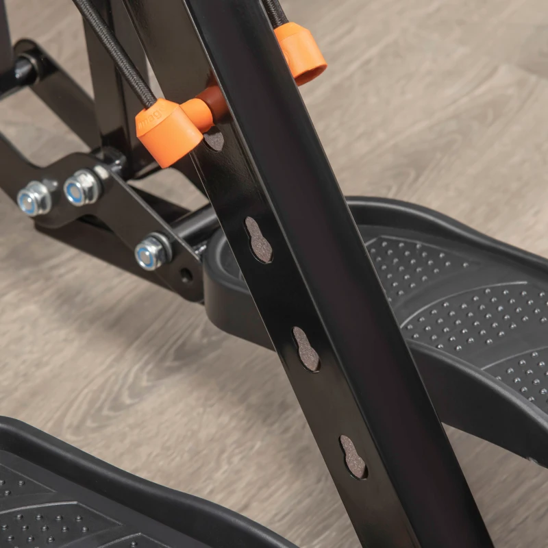 Soozier Gazelle Glider Air Walker Exercise Machine Elliptical Trainer with Four Resistance Levels, LCD Monitor, Heart Rate Sensor, Two Wheels