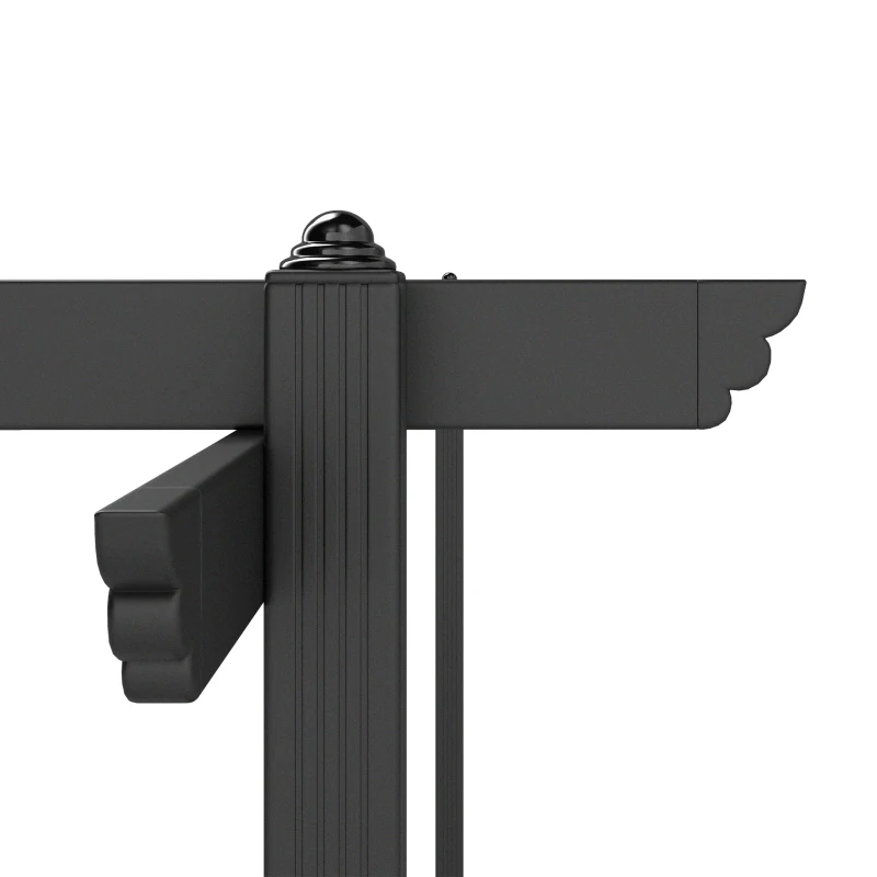 Outsunny 13' x 13' Aluminum Retractable Pergola Canopy, Outdoor Pergola for Garden, Patio, Backyard, Deck, Brown