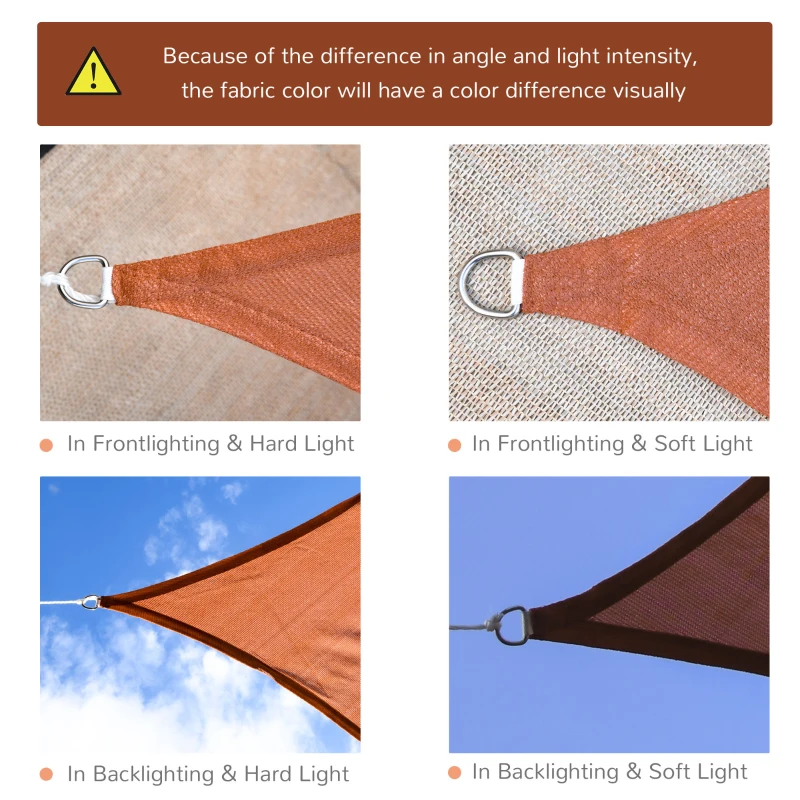 Outsunny 16' x 20' Sun Shade Sail Canopy Outdoor Shade Sail Cloth for Patio Deck Yard with D-Rings and Rope Included, Brick Red