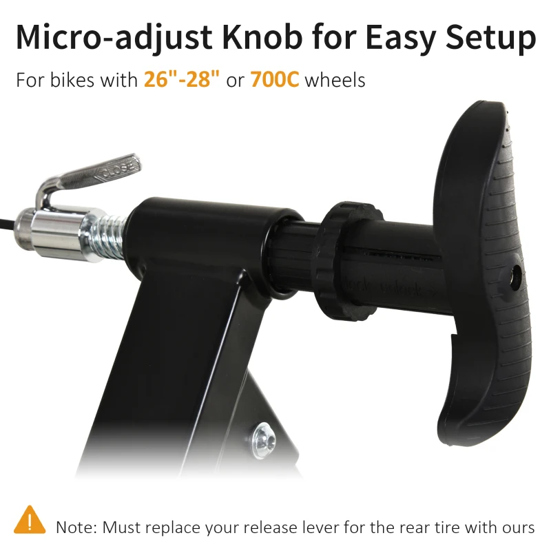 Soozier Magnetic Bike Trainer Stand Steel Bicycle Indoor Riding Stationary Fit for 26-28IN, 700C Wheels, Black