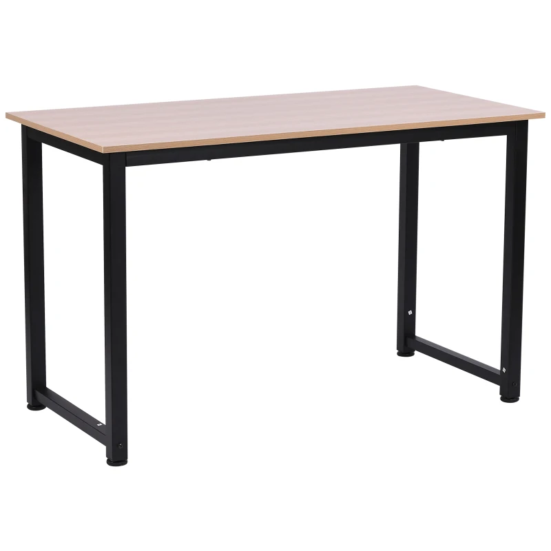 HOMCOM 47.25" Computer Desk PC Writing Table Home Office Study Workstation, Oak Beige Black