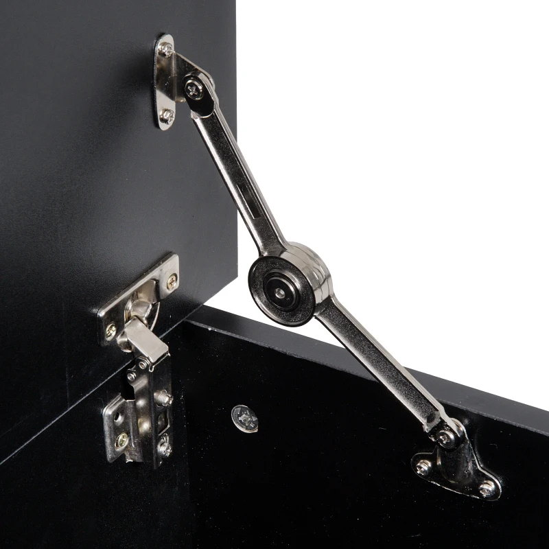 HOMCOM 39.5" Storage Chest with 2 Safety Hinges, Storage Box Organizer with Flip-Top Lid, Entryway Storage Bench, Black