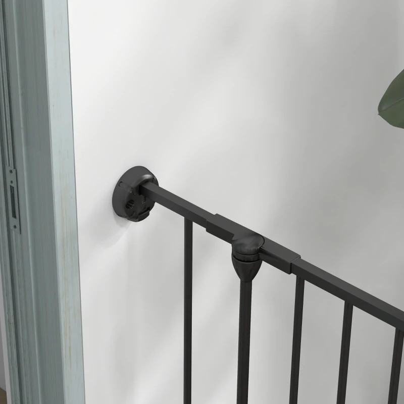 PawHut Dog Playpen DIY Adjustable, Puppy Play Pen Dog Fences Indoor with Automatically Close Lock, Pet Door for Doorway Stair, Fireplace Christmas Tree Barrier, 6-Panel, 35''H