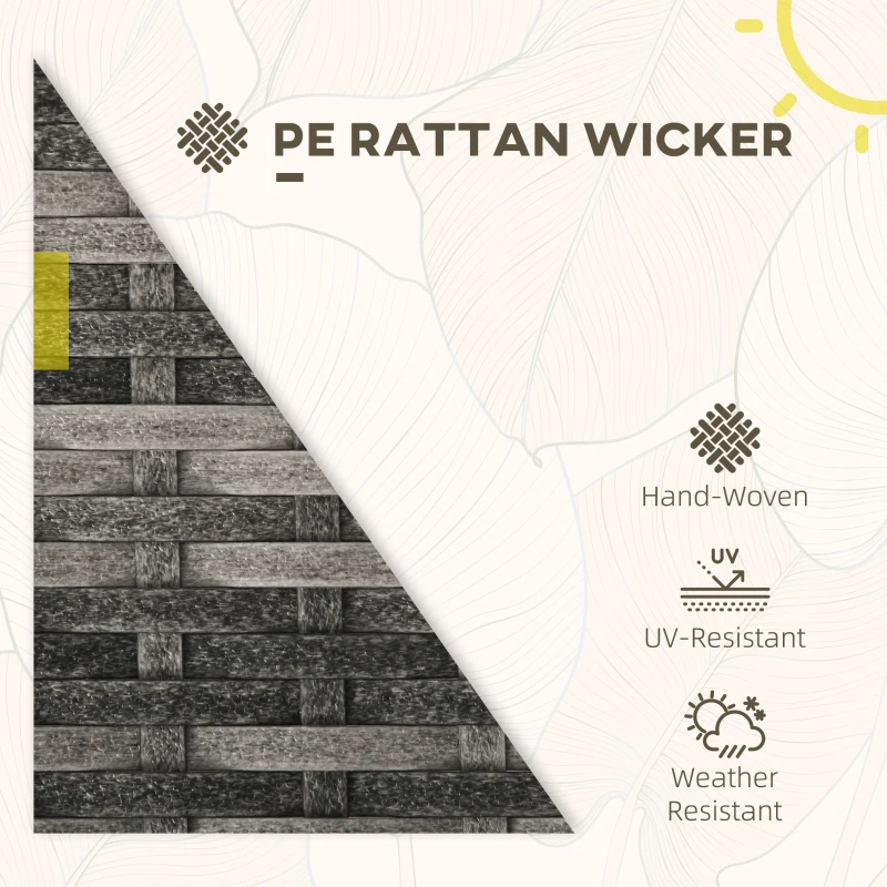 Outsunny 5 Pieces Patio Furniture Set with Armchair, Stool, Table, Cushions, Outdoor Wicker Conversation Sofa Set for Garden