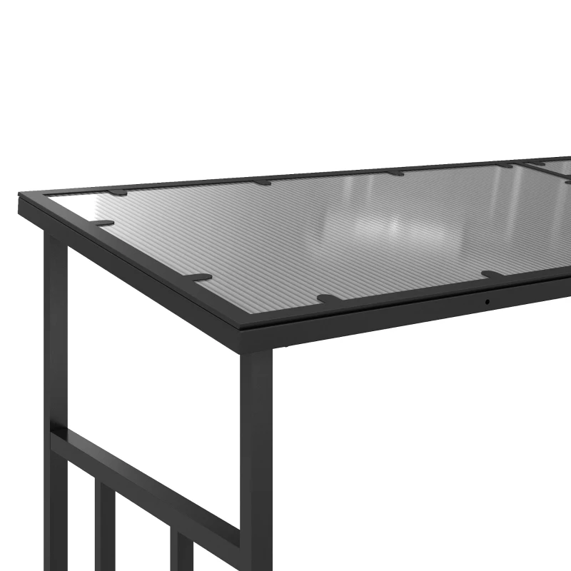 Outsunny 6ft Outdoor Firewood Rack with Cover and Polycarbonate Roof, 4400 lbs Load Wood Storage Holder, Outdoor Log Rack