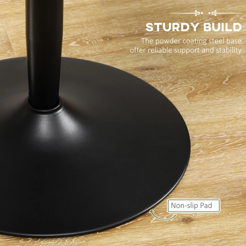 HOMCOM Modern Kitchen Table for 2 People, Round Dining Table with Steel Base for Living Room, Dining Room, White Marble