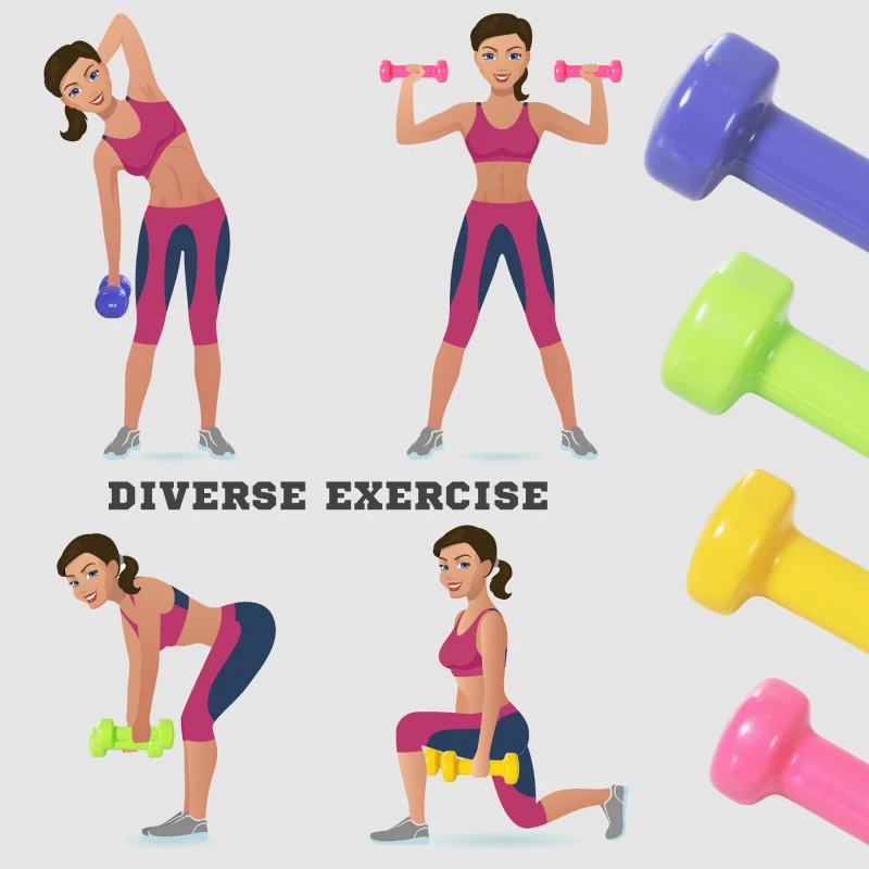 Soozier 22lbs. Colorful Dumbbell Weights Set Home Exercising Toning w/ Carry Case PU Cover Premium Weight Lifting Home Gym