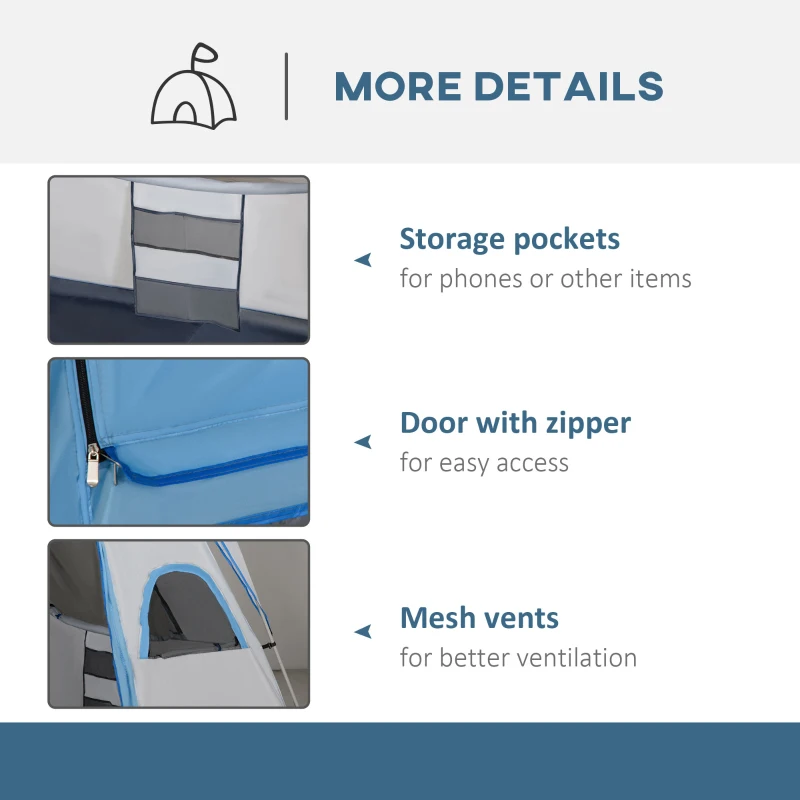 Outsunny 4-8 Person Family Tent, Camping Tent with 2 Room Mesh Windows, Easy Set Up for Outdoor, Grey