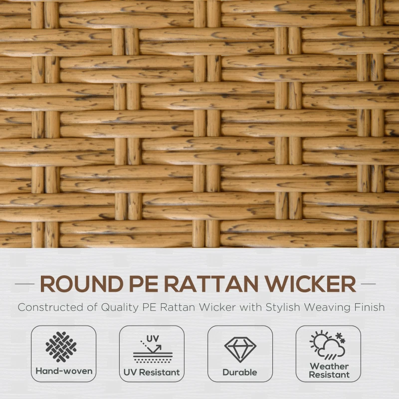 Outsunny 3 Piece Patio Set, Outdoor Bistro Furniture, PE Rattan Wicker Table and Chairs, Cushioned, Barrel Style, Gray