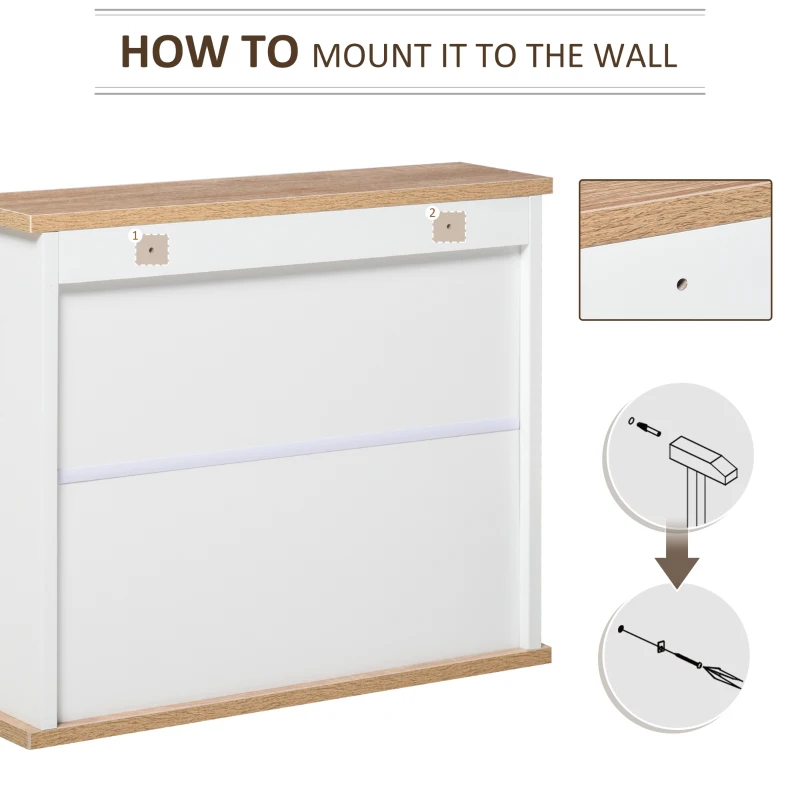 kleankin Medicine Cabinet for Bathroom with Mirror, Bathroom Wall Cabinet with Double Mirrored Doors and Adjustable Shelf, White