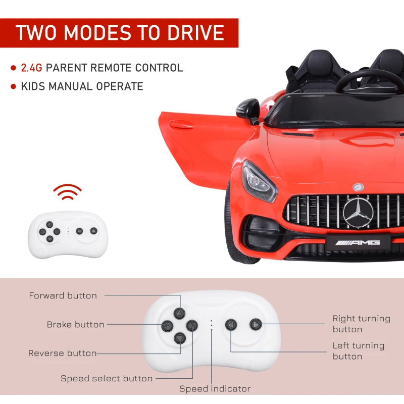 Aosom Licensed Kids Ride-On Car 12V with Remote Control, Suspension Wheel, Adjustable Speed, Red