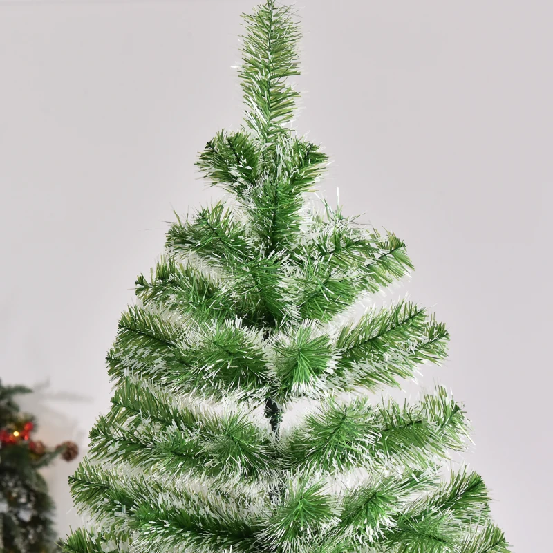 HOMCOM 7FT Christmas Tree Artificial Classic Tree Holiday Indoor Decoration, with Mental Support 968 Tips, Green