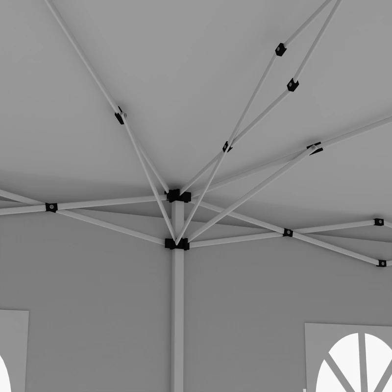Outsunny 10' x 20' Pop Up Canopy with 6 Walls, Outdoor Easy Up Canopy Party Tent with Steel Frame, Drainage Holes, Instant Garden Shade Shelter with Carrying Bag, White