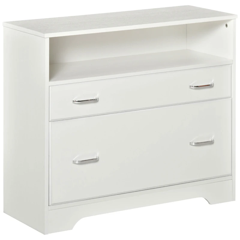 Vinsetto Lateral Filing Cabinet with 2 Drawers, File Cabinet for Hanging Letter Sized Files, Office Printer Stand, White