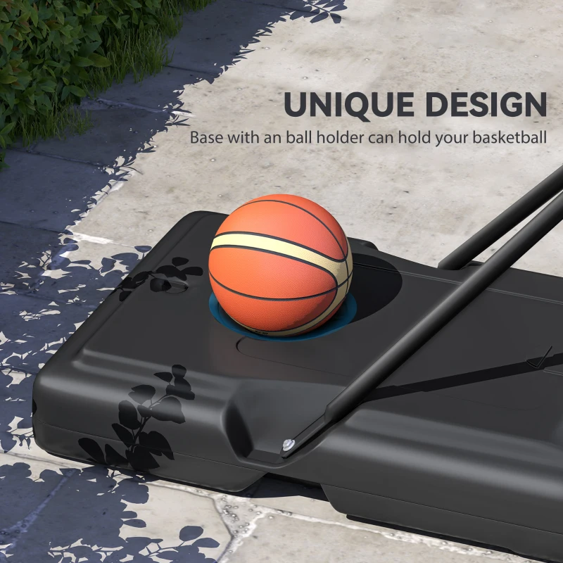 Soozier 5ft-10ft Height Adjustable Basketball Hoop Stand, Portable Basketball System with Wheels and 43" Backboard for Youth Junior