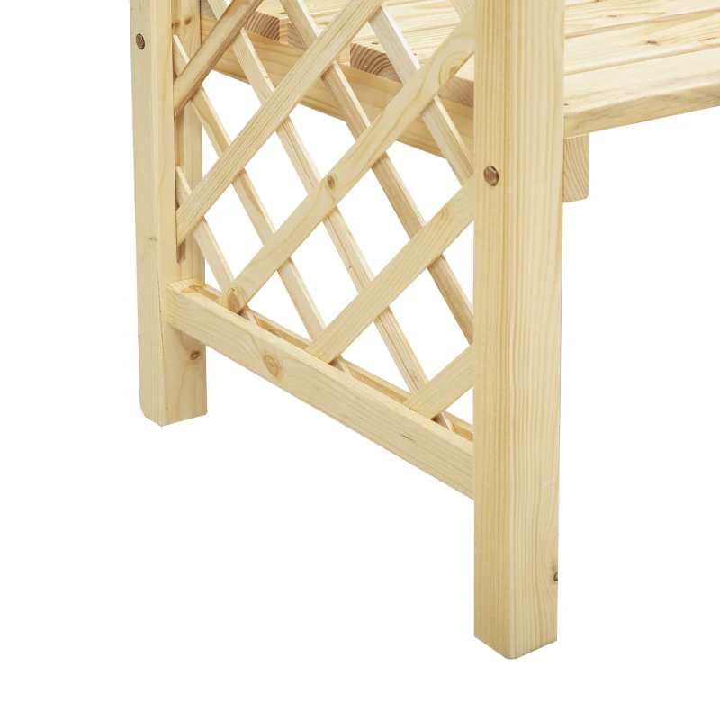 Outsunny Wood Garden Arch with Bench Pergola Trellis for Vines/Climbing Plants, Perfect for the Backyard & Outdoor Space