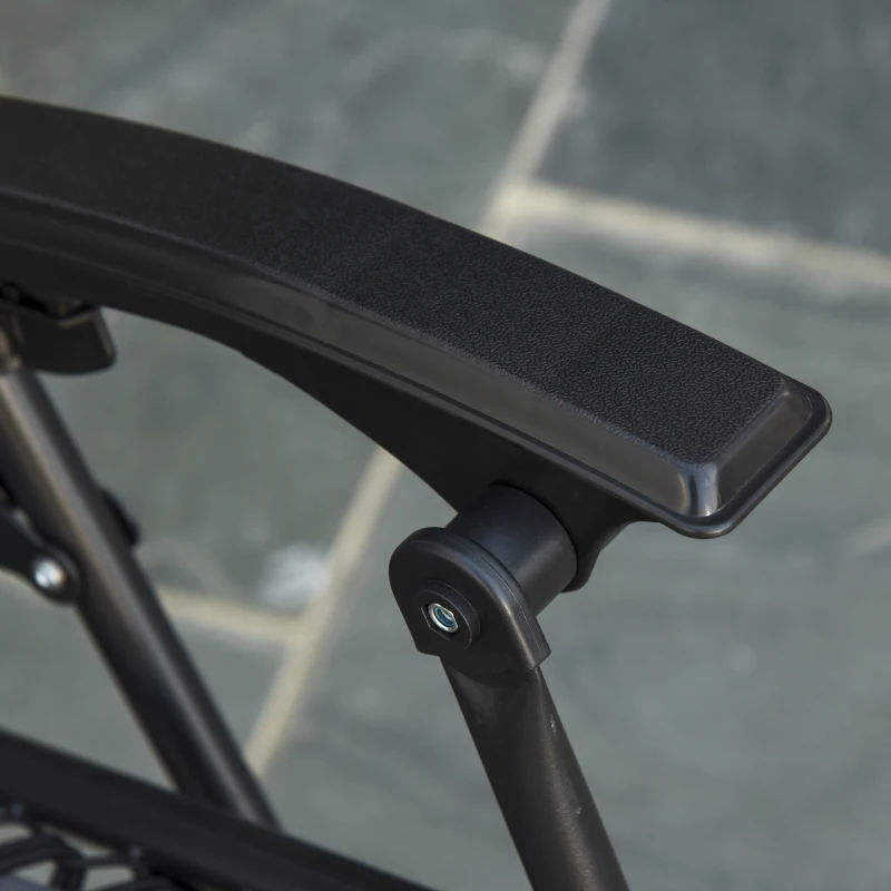 Outsunny Zero Gravity Lounge Chair Adjustable Rattan Wicker Lounger with Cup Holder, Phone Container, Headrest for Garden, Porch, Backyard, Pool