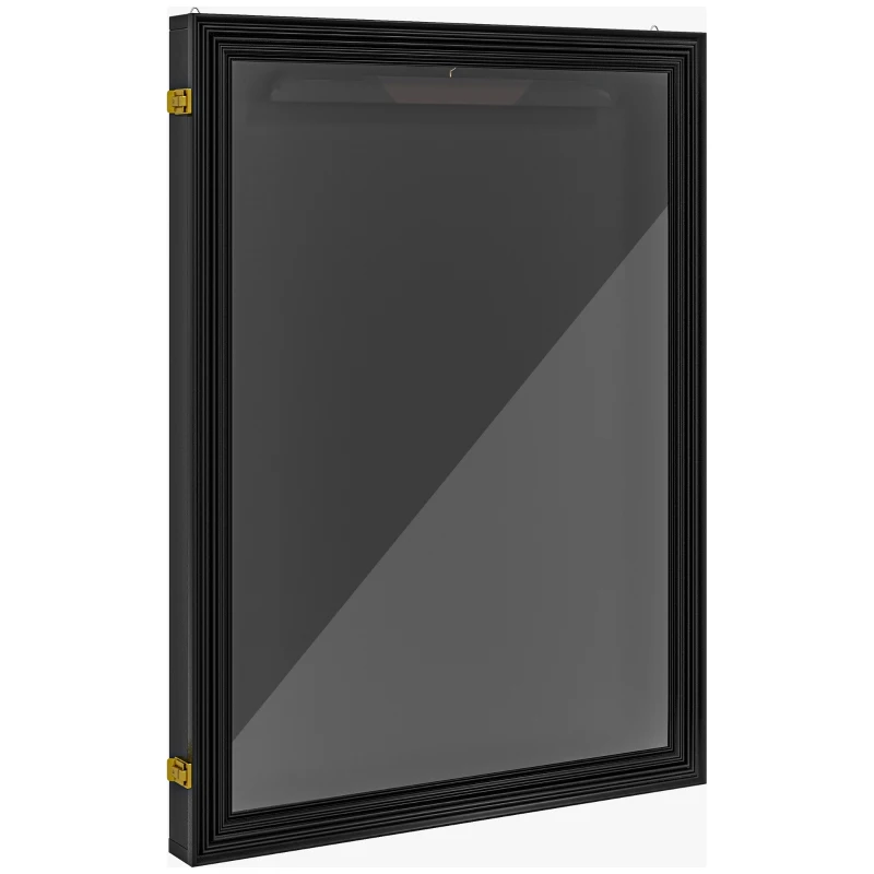 HOMCOM 24" x 32" Hockey Jersey Frame, Jersey Shadow Box for Basketball, Football, Baseball, Black