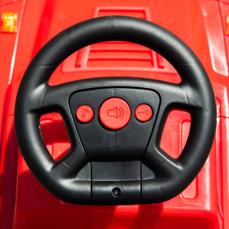 Aosom Kids Ride on Push Car, SUV Style Sliding Walking Car for Toddle with Horn, Music, Working Lights, Hidden Storage and Anti-dumping System, Red