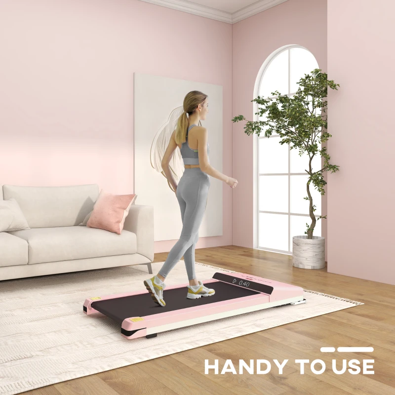 Soozier Home Gym Treadmill, Walking / Jogging Exercise Machine w/ LCD Monitor, Pink