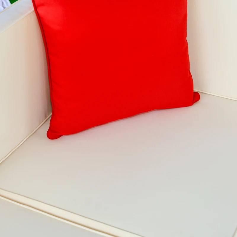 Outsunny 7 Pieces Patio Furniture Set, Rattan Outdoor Conversation Set, Garden Wicker Sofa Set, Ivory