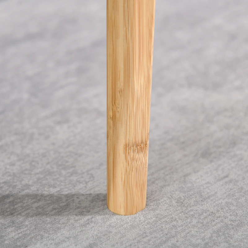 HOMCOM 2 Tier Coffee Table Bamboo Tea Table with Storage Shelf Sleek Rectangle Desk Wood Grain Living Room Home Furniture 39.25" x 19.75" x 19.75"