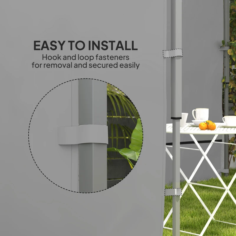 Outsunny Instant Canopy Sidewall with Zipper and Mesh Window for 10 x 10 ft Straight Leg Pop Up Canopies, 2 Pack Sidewall Only