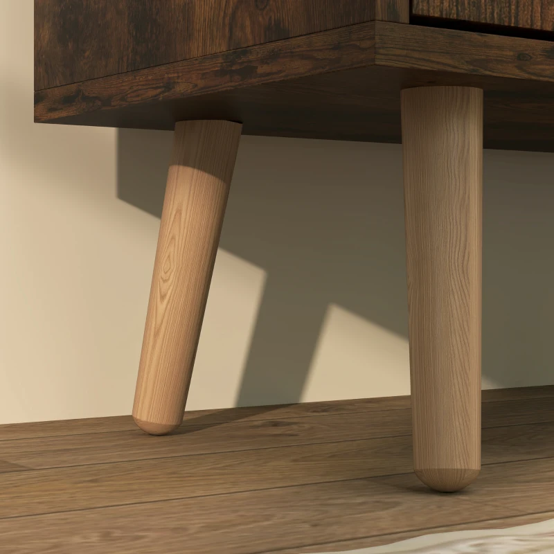 HOMCOM Shoe Storage Cabinet with 4 Flip Drawers and Adjustable Shelf, Shoe Cabinet for 8-16 Pairs of Shoes, Rustic Brown