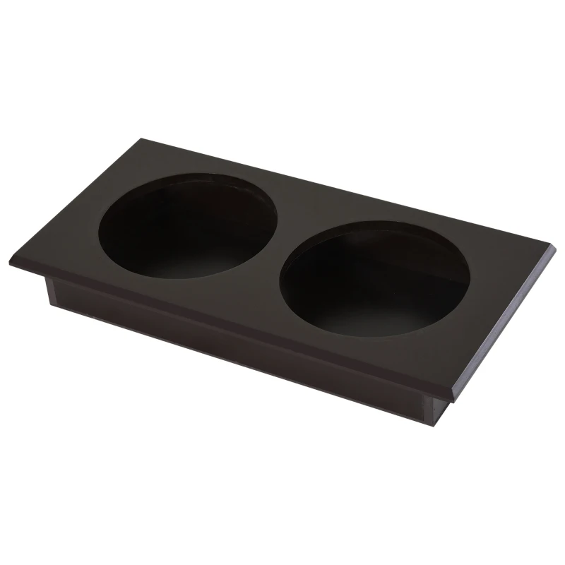 PawHut Raised Pet Feeding Storage Station with 2 Stainless Steel Bowls Base for Large Dogs and Other Large Pets, Coffee