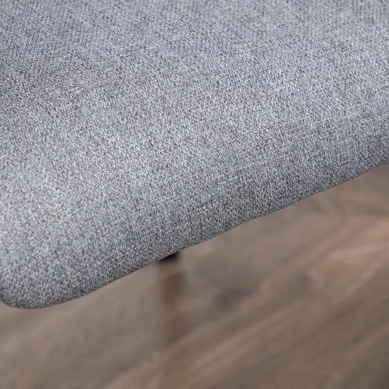 HOMCOM Modern Dining Chairs Set of 2, Linen Touch Fabric Accent Chairs with Armrests, Kitchen Chairs with Steel Legs for Living Room, Grey