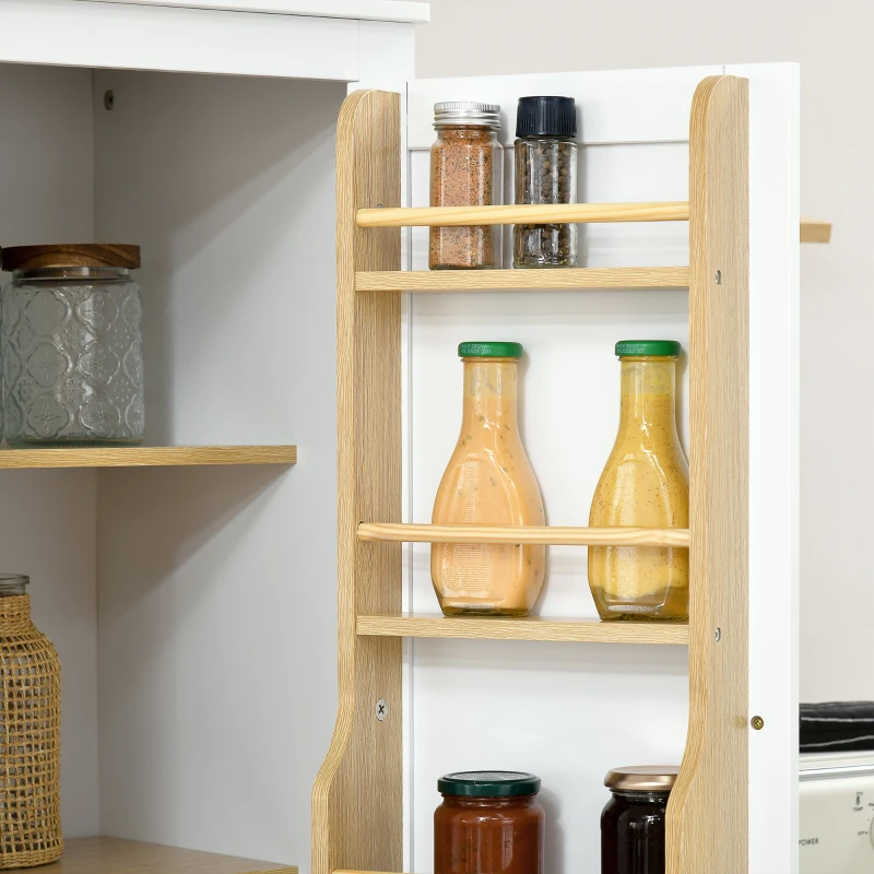 HOMCOM 72" Kitchen Pantry Storage Cabinet, Modern Tall Kitchen Cabinet with 5-tier Storage Shelving, 8 Spice Racks, Drawer