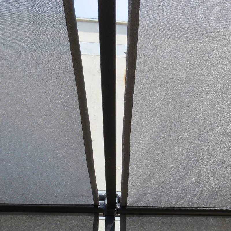 Outsunny 10' x 10' Patio Pergola, Patio Gazebo Sun Shade Shelter with Retractable Canopy, Steel Frame for Outdoor, Garden, Deck, Beige