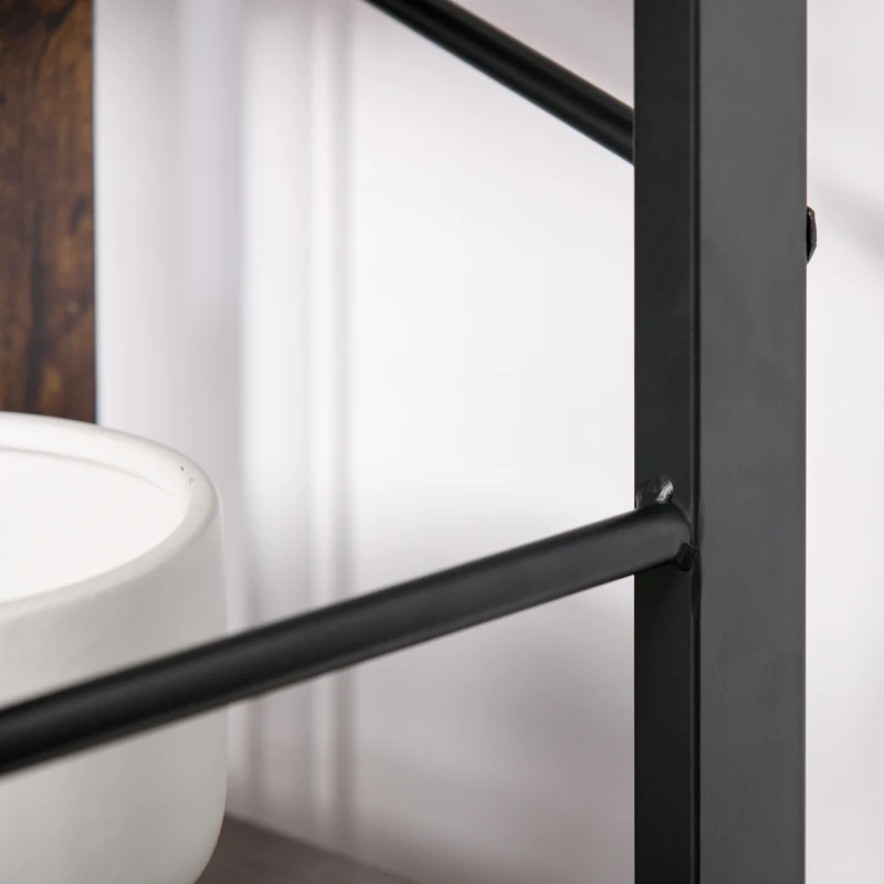 HOMCOM Industrial Bookshelf, Bookcase with 4-Tier Display Shelf for Living Room Office