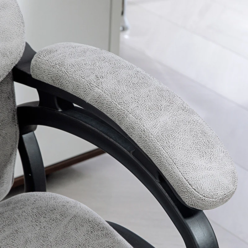 HOMCOM 6 Point Vibration Massage Office Chair with Heat, Microfibre Fabric Comfy Computer Desk Chair, Gray