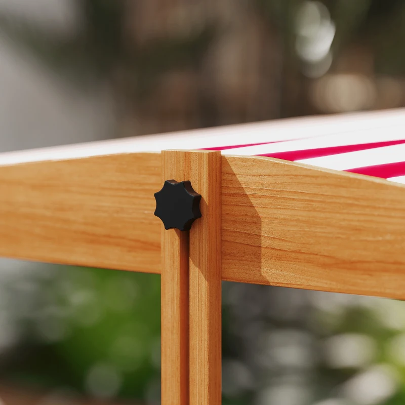 Outsunny Kids Sandbox with Cover Kitchen Playset Toys, Wooden Sand Box with Seat, Storage, for 3-7 Years Old, Red