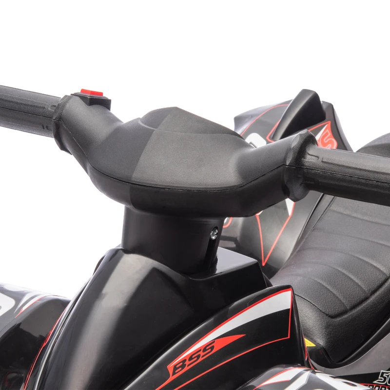 Qaba 6V Kids ATV, 4 Wheeler Quad Car w/ Music for 2-6 Years, Black