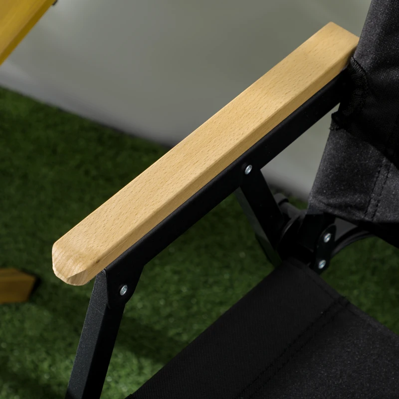 Outsunny Camping Chair, Lightweight Folding Chair, Portable Armchair, Excellent for Festivals, Fishing, Black