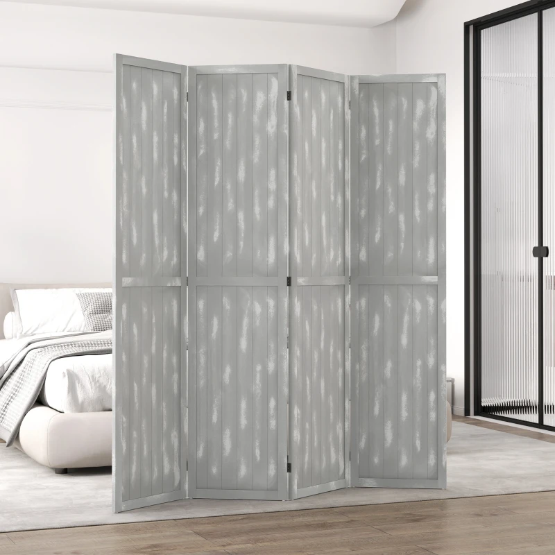 HOMCOM Screen Divider Room Divider Screen with Foldable Design for Indoor Bedroom Office 5.5' Grey