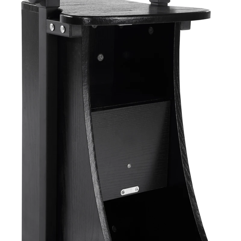 HOMCOM Mobile Laptop Cart, Sit-to-Stand Computer Desk with Drawer, Height Adjustable Rolling Podium Desk Stand with Swivel Top & Storage, Black