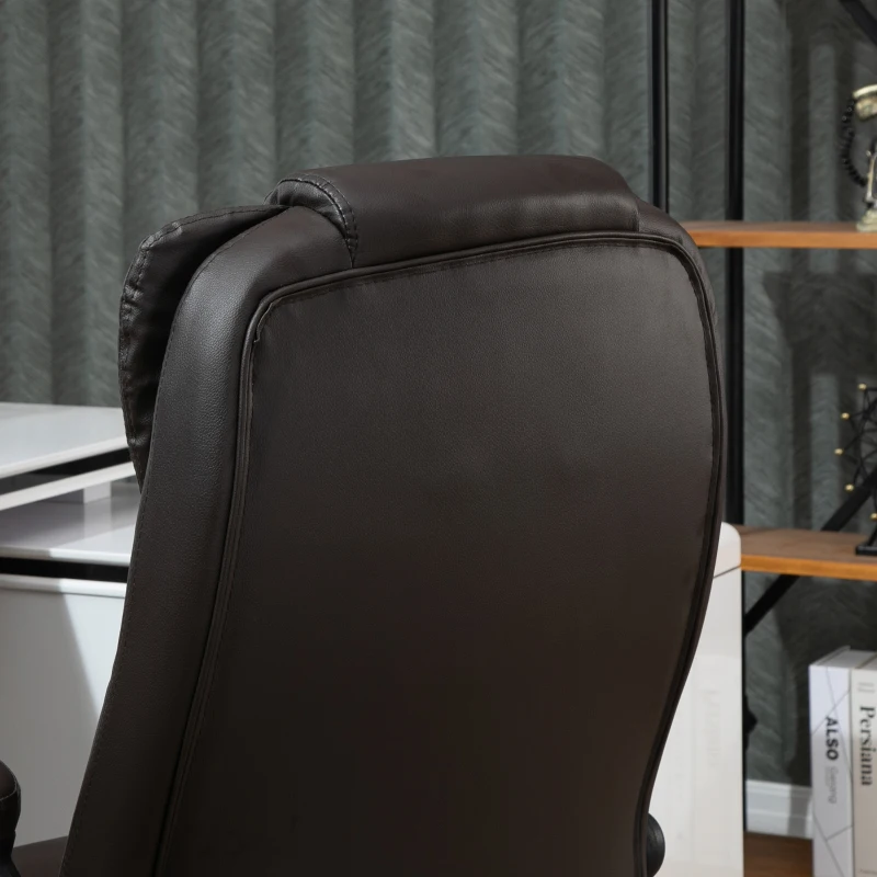 Vinsetto Executive Office Chair High Back PU Leather Computer Chair, with Swivel Wheels, Arm, Adjustable Height, Brown