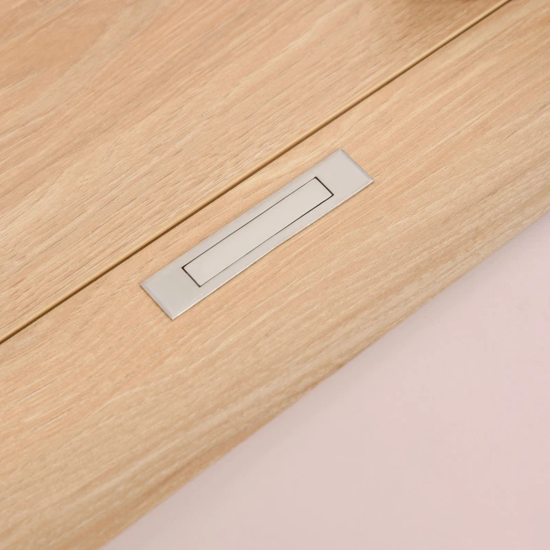 HOMCOM Computer Desk Writing Table with Small Angle Adjustable Tabletop for Drawing Home Office Workstation, Oak