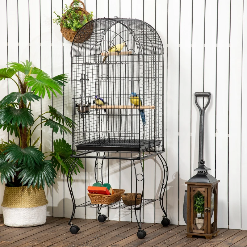 PawHut 60" Large Bird Cage with Openable Top for Cockatie, Sun Conure